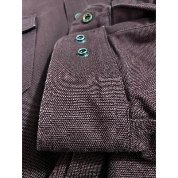 Duluth Trading Co Canvas Coat – Men’s 2XL Tall, Maroon Flannel-Lined Workwear - Picture 7 of 9